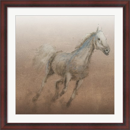 Framed Stallion I on Leather Print