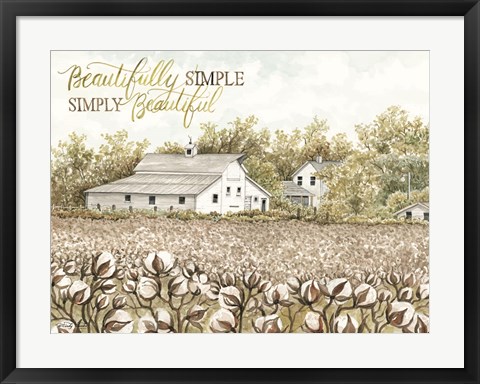 Framed Beautifully Simple Cotton Farm Print