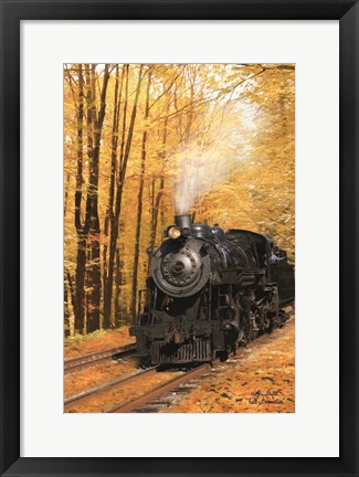 Framed Fall Locomotive Print
