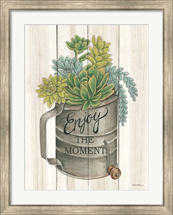 Framed Enjoy the Moment Succulents Print