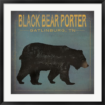Framed Black Bear Porter Print