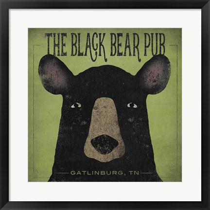 Framed Black Bear Pub Print