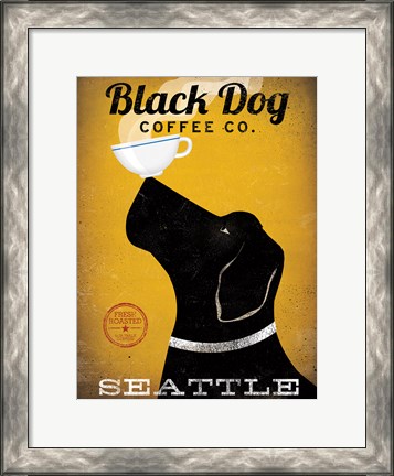 Framed Black Dog Coffee Co Seattle Print