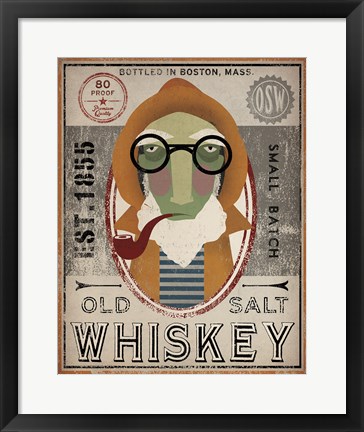 Framed Fisherman II Old Salt Whiskey Print