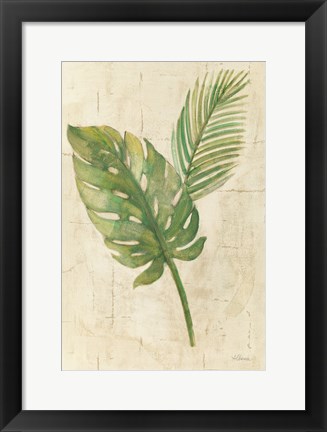 Framed Tropical Leaves Neutral Print
