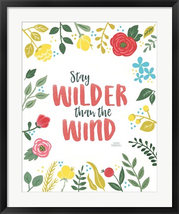 Framed Wildflower Daydreams I v2 on White Print