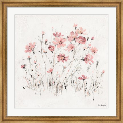 Framed Wildflowers II Pink Print