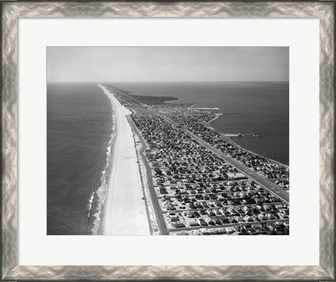 Framed 1970s 1980s Aerial Of Jersey Shore Print