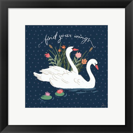 Framed Swan Lake II Print