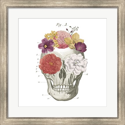 Framed Floral Skull I Print