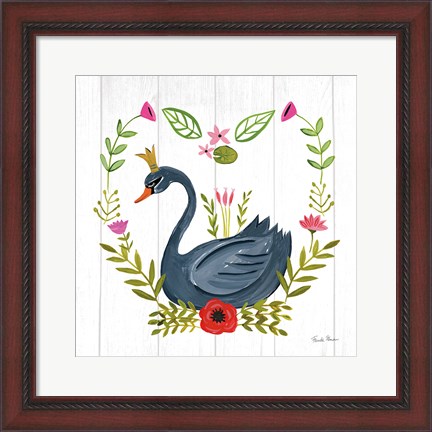 Framed Swan Love II Print