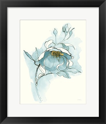 Framed Carols Roses V Blue Print