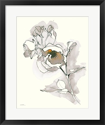 Framed Carols Roses IV Tan Print