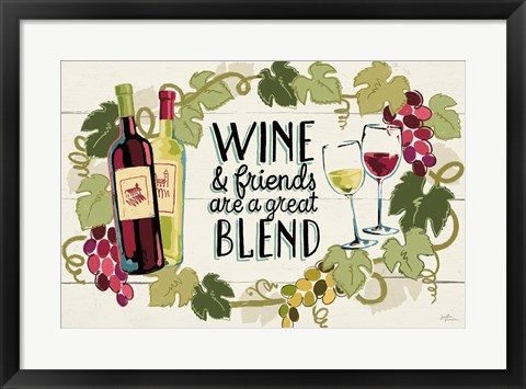 Framed Wine and Friends I Print