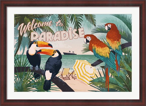 Framed Welcome to Paradise I Print
