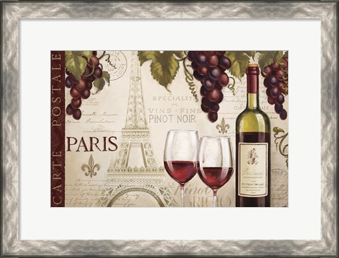 Framed Wine in Paris I Print