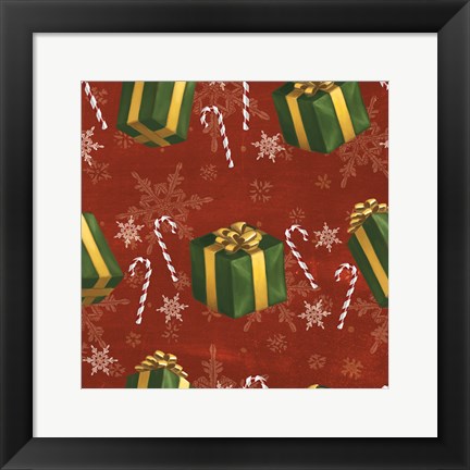 Framed Santas List Pattern X Print