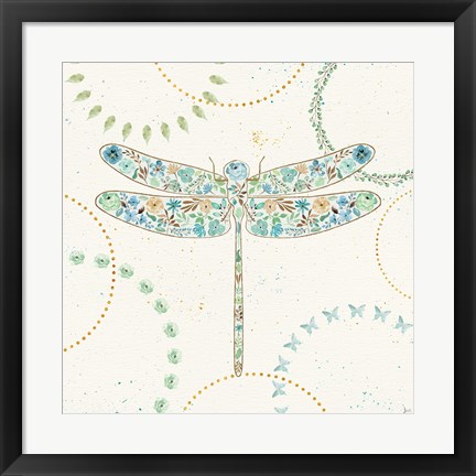 Framed Flutterby Blooms III Print