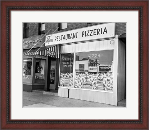 Framed 1960s Restaurant Pizzeria Storefront Print