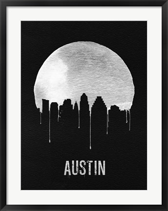 Framed Austin Skyline Black Print