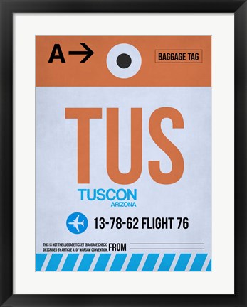 Framed TUS Tuscon Luggage Tag II Print