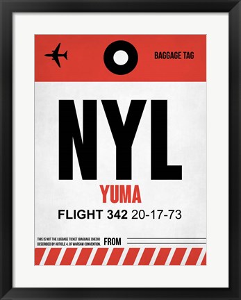 Framed NYL Yuma Luggage Tag I Print