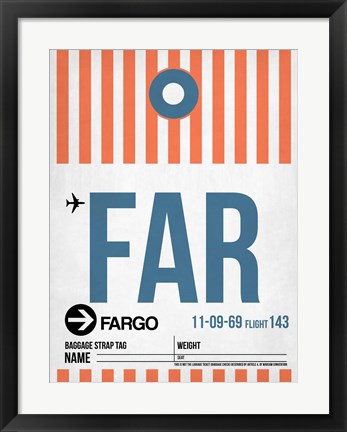 Framed FAR Fargo Luggage Tag II Print