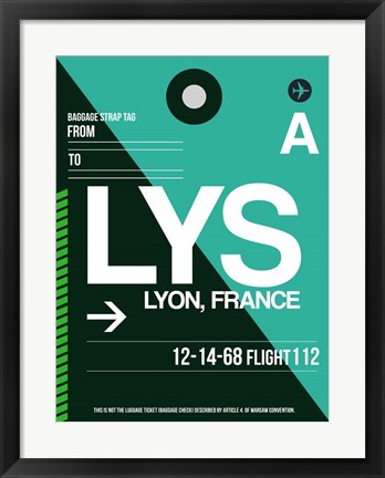 Framed LYS Lyon Luggage Tag II Print