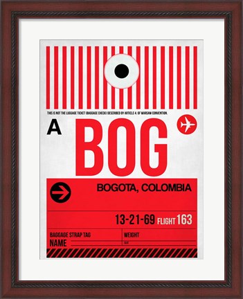 Framed BOG Bogota Luggage Tag I Print