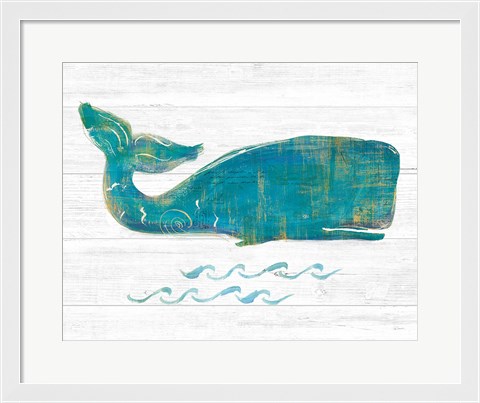Framed On the Waves I Light Plank Print
