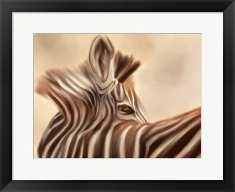 Framed Zebra Looking Over Shoulder Print