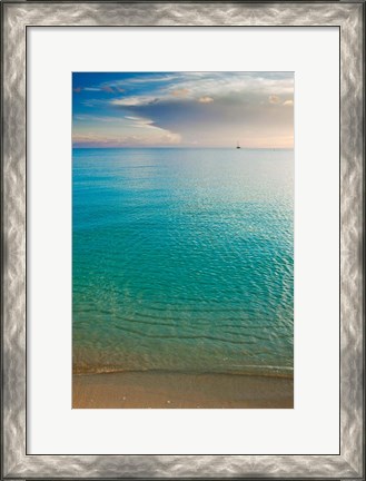 Framed Scenic View of Seascape at Sunset, Great Exuma Island, Bahamas Print