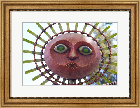 Framed Sun Mask during Summer Solstice Celebration in Santa Barbara, California Print