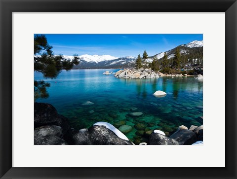 Framed Rocks in Lake Tahoe, California Print