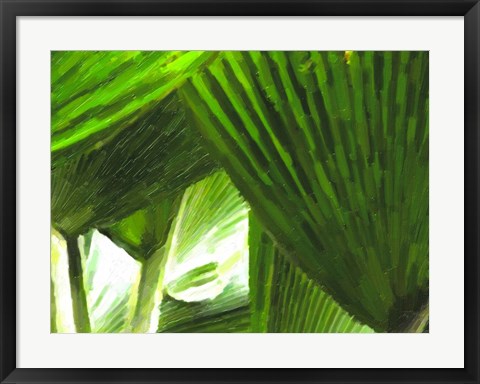 Framed Painted Ferns I Print