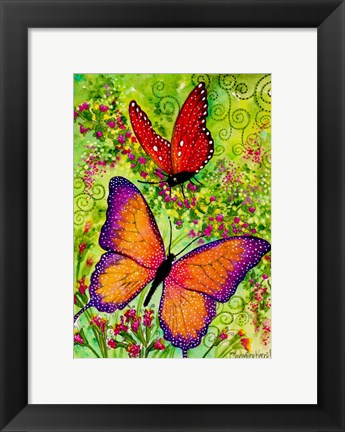 Framed Butterfly Sparkles Print
