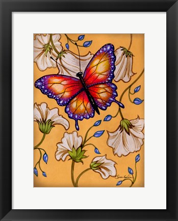 Framed Gold-Purple Butterfly Print