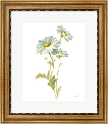 Framed Floursack Florals on White III Print