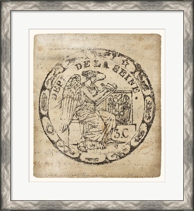 Framed Vintage Seal VI Antique Border v2 Print