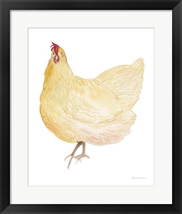 Framed Life on the Farm Chicken Element II Print