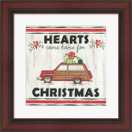 Framed Hearts Come Home for Christmas Print