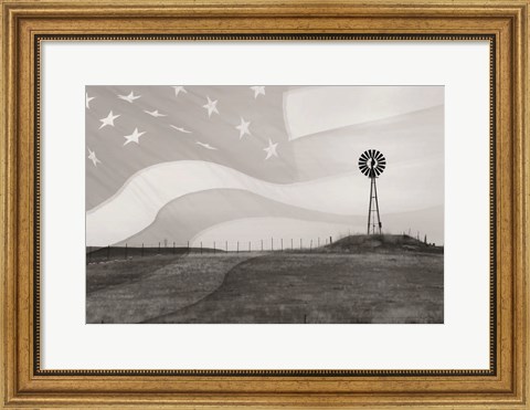 Framed Patriotic Windmill Print