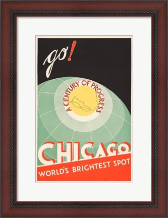Framed Chicago, World&#39;s Brightest Spot Print