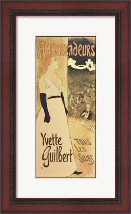 Framed Ambassadeurs - Yvette Guilbert Tous les Soirs Print