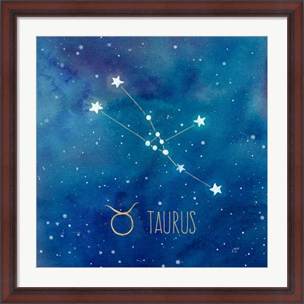 Framed Star Sign Taurus Print