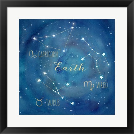 Framed Star Sign Earth Print