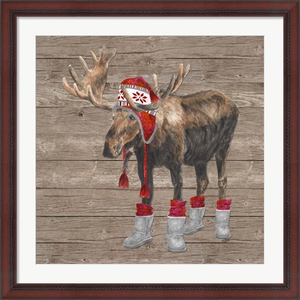 Framed Warm in the Wilderness Moose Print