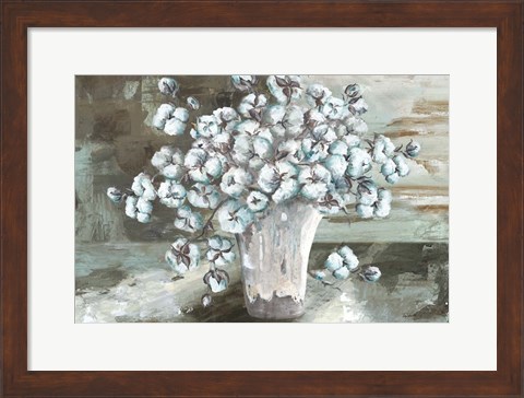 Framed Farmhouse Cotton Bolls Still life Print