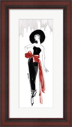 Framed Fifties Fashion IV Red Scarf Print
