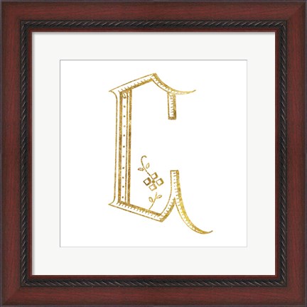 Framed French Sewing Letter C Print